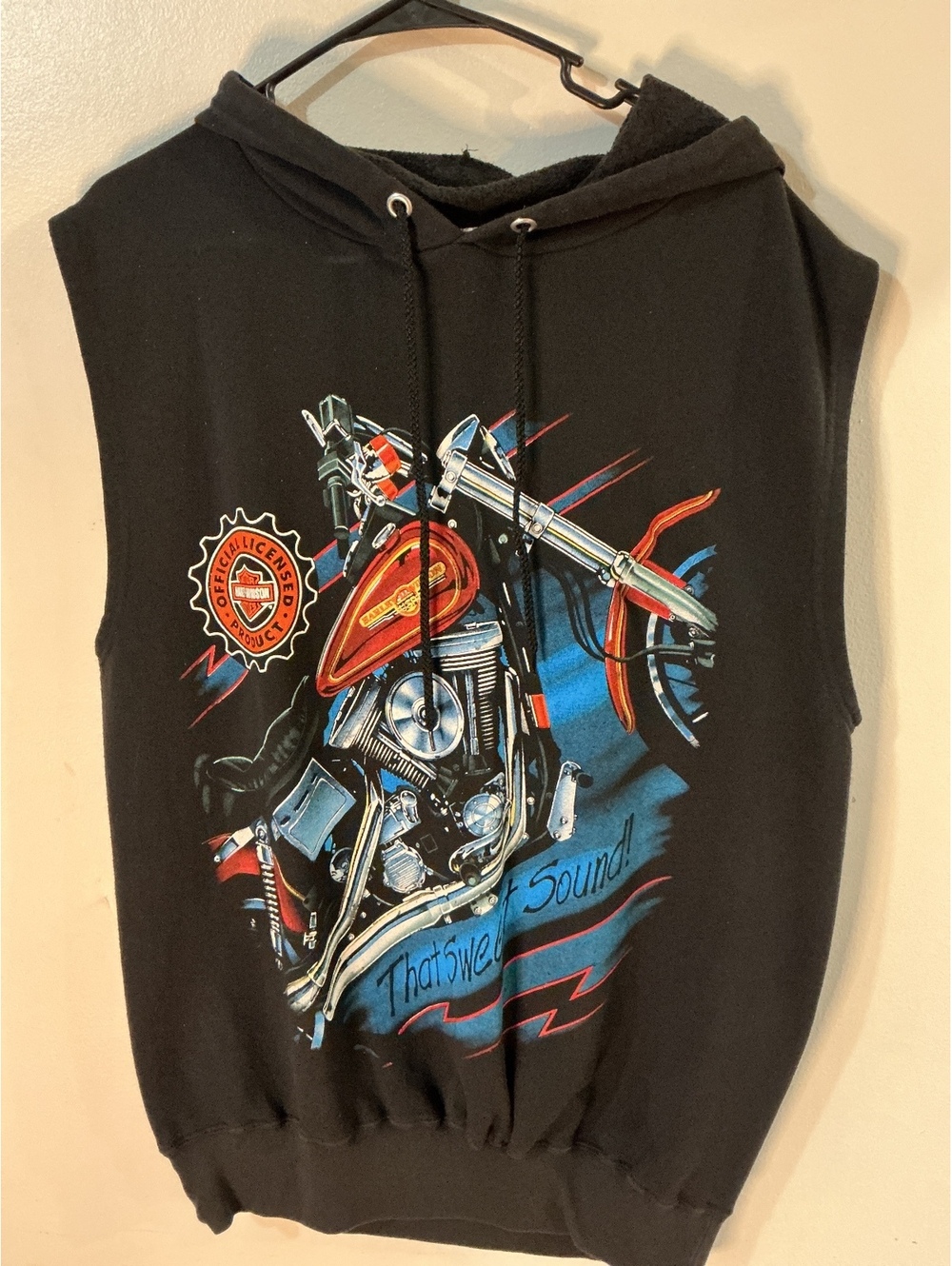 Vintage Harley Sleeveless pullover hoodie